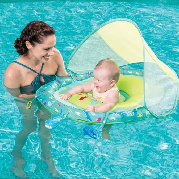 Baby Pool Float with Canopy Swimways Baby Spring Float Baby Swimming Float - Picture 2 of 4